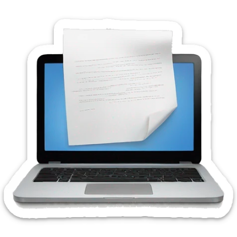 paper with laptop sticker