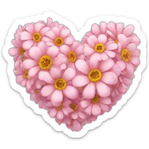 Flower heart sticker