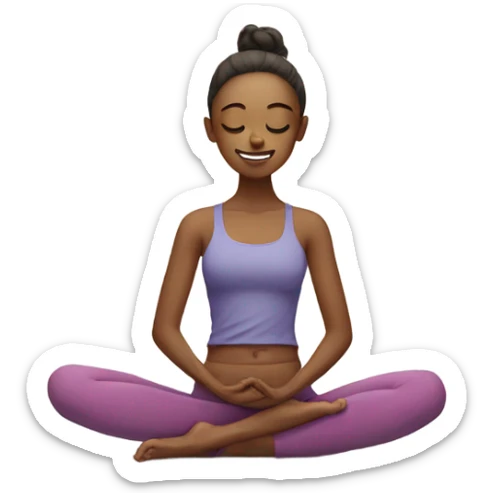 Emoji face. Skinny fit yoga girl sticker