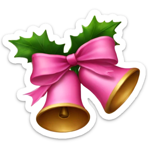pink Christmas bells sticker