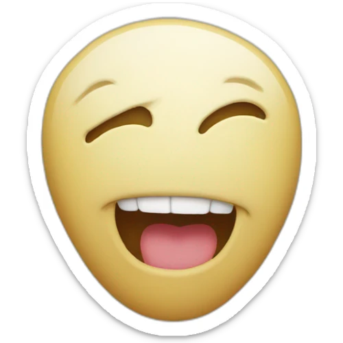 An emoticon seen from the side with its mouth open and with a capital letter a coming out of its mouth. sticker