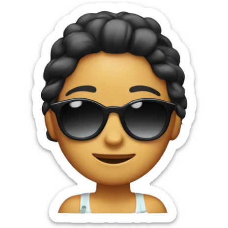 girl tucking hair behind ear with sunglasses  sticker