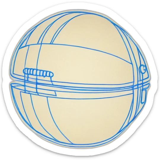  Outline of an American football ball in a blueprint drawing sticker