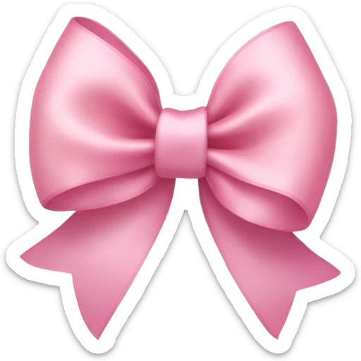light pink ribbon bow sticker