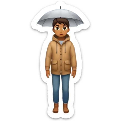 A person I a rainy bridge and fog in front, choosing to heal and to go through it  sticker