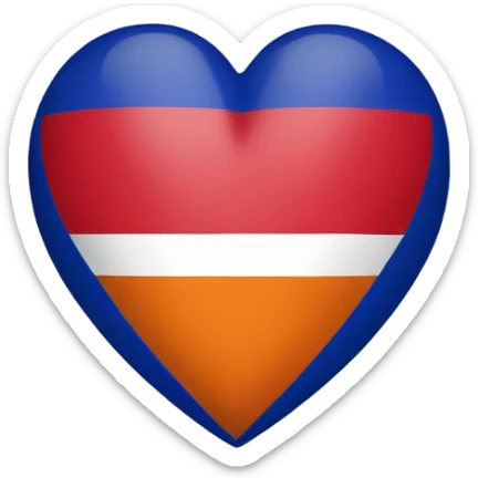 Heart in the color of the Armenian flag sticker