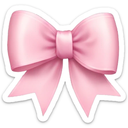 light pink ribbon bow sticker