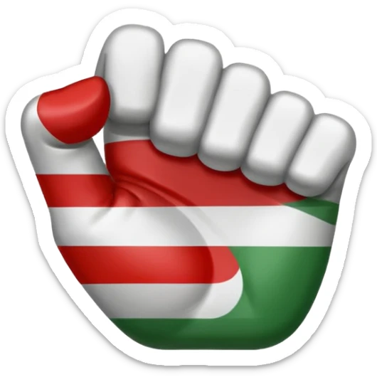 This fist emoji ✊ but instead of yellow it’s the three Italian flag colors sticker