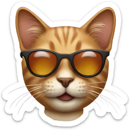 Cat with sunglasses sticker