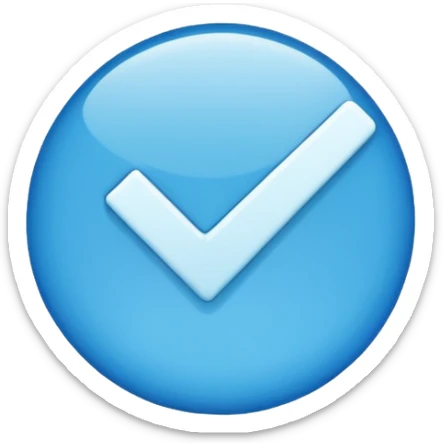 Make me an emoji thats look exactly like the TikTok verified emoji a blue tick sticker