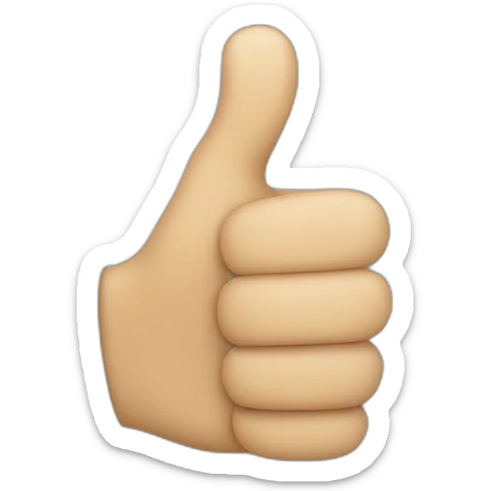 tesak thumbs up sign. The tip of the thumb is bent towards the fingers sticker