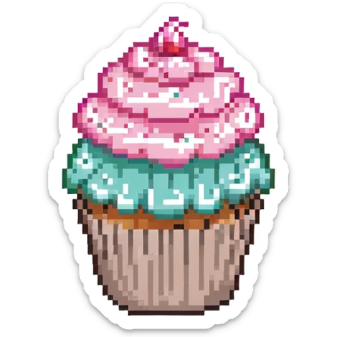 cupcake with pink icing sticker