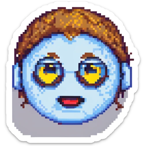 the concept of 'rizz' as a cool, confident, charismatic emoji, pixel art style sticker