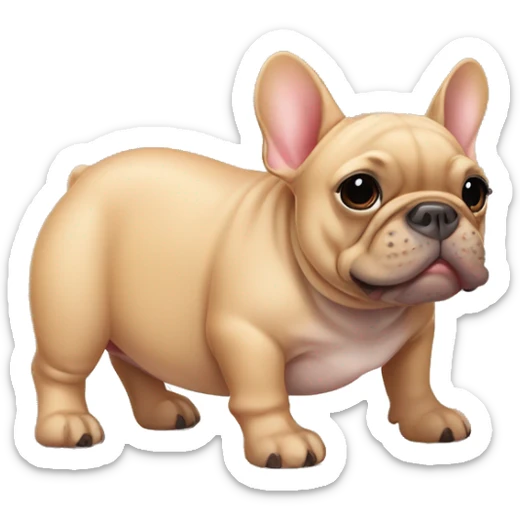 Fawn frenchie with the body of a hippo sticker