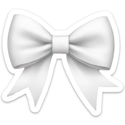 White bow  sticker