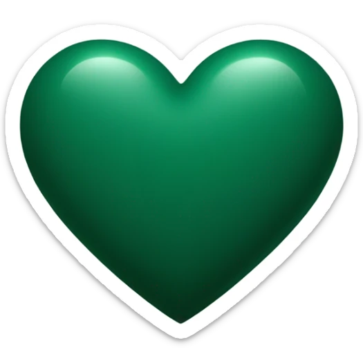 dark green heart sticker