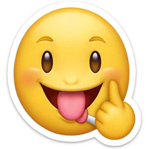 Emoji sticking out the tongue on the side and the right eye winking sticker