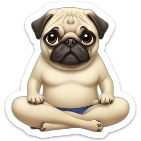 Pug's doing yoga sticker