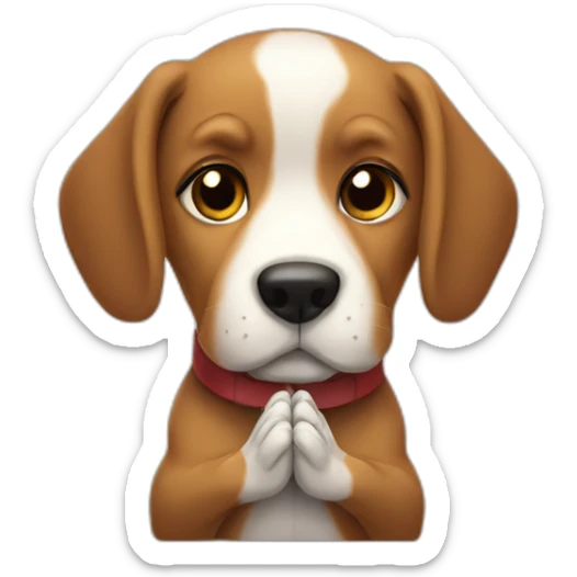 praying dog sticker