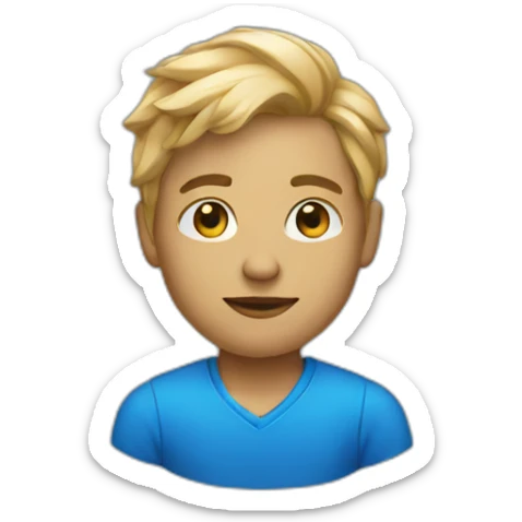 Designer blue sticker