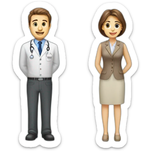 Une entretien professionnel entre un homme et une femme sticker