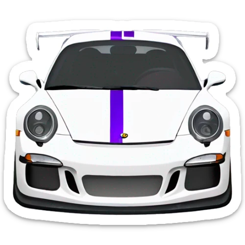 A Yamaha 250 driving a Porsche 911 GT3 modded with camber and is white and purple sticker