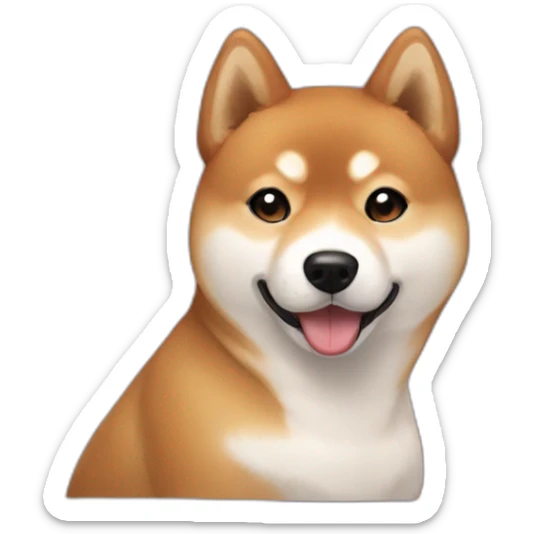 Cute Shiba-dog with her mistress, a woman with brown and curly hair sticker