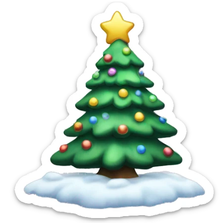 christmas tree with snow  sticker
