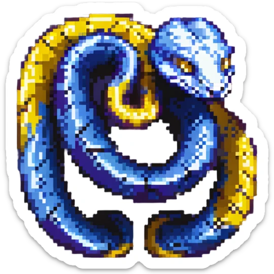 A stylish sticker featuring a snake in dark blue and dark purple tones for the Snakebite community. sticker