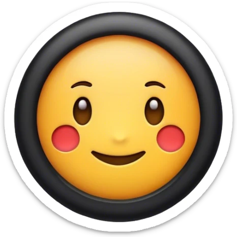 A emoji with circle filled with black color and a white tick in middle of the circle sticker