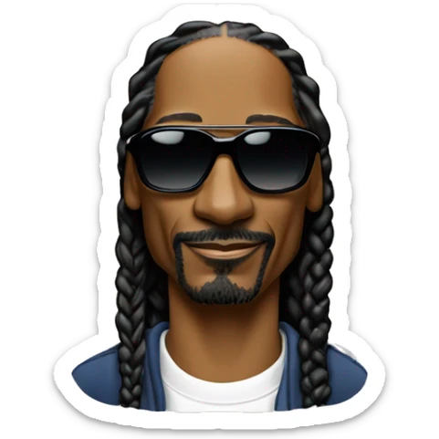 Iconic-style Candid Likeness Snoop Dogg:

A chill legend in oversized shades, braids, and a casual tracksuit. Often seen with a laid-back smirk, he radiates effortless cool and smooth, mellow energy. sticker