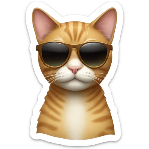 Cat with sunglasses sticker