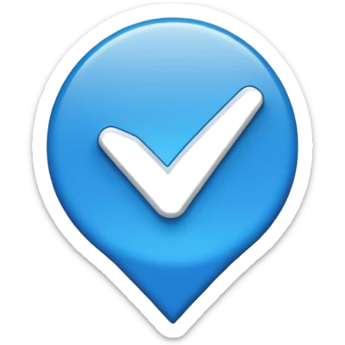 Blue tick sticker