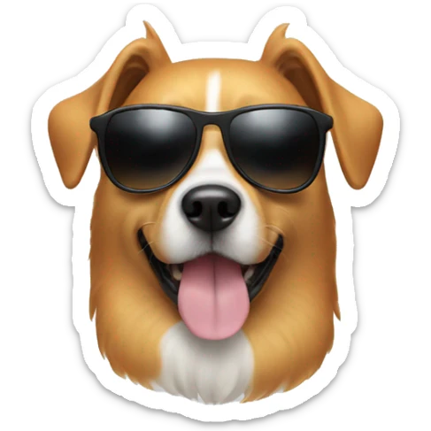 dog wearing sunglasses sticker