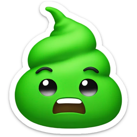 Green poop emoji sticker