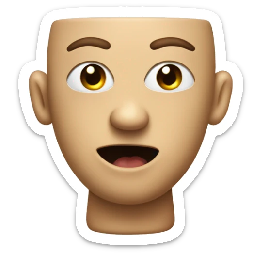 Head of a crazy man poking out of a toilet sticker