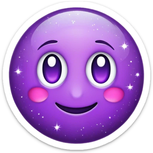 create an emoji with the title ''10Q'' ,purple colour, and sparkles purple sticker