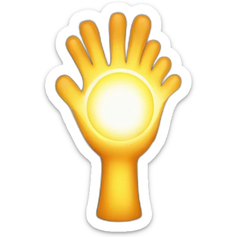 Illustrate a strong arm with a radiant energy field, against an inspiring mountain peak." sticker