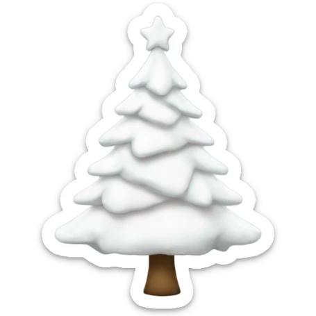 White Christmas tree sticker