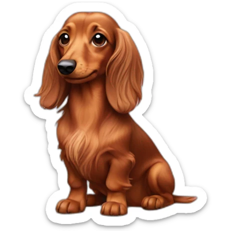 Long haired dachshund sticker