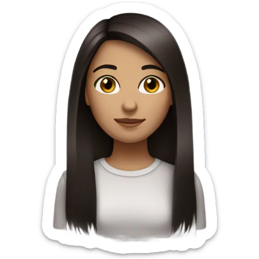 Dark Brunette with straight hair and brown eyes sticker
