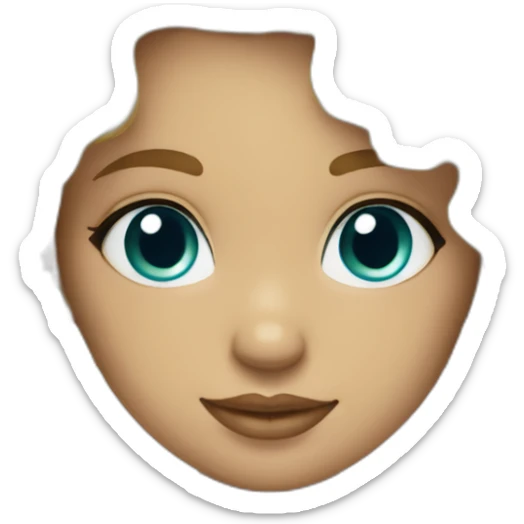 Blonde curly hair mid length girl blue eyes with turquoise earrings sticker