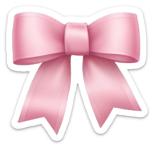 light pink ribbon bow sticker