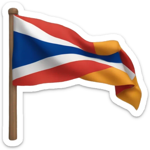 Crea Un emoji de la bandera de Costa Rica pero en vez del azul el naranjado y en vez del rojo amarillo sticker
