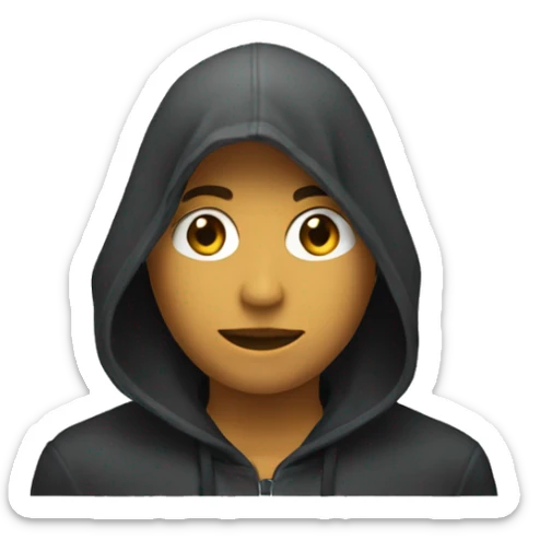 Un jeune noir avec une capuche qui fait de l’ombre sur son visage  sticker