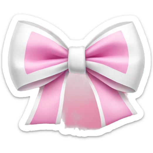 Pink and white bow sticker