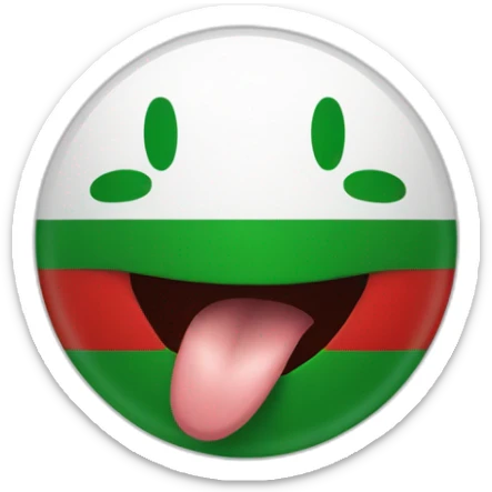 tongue out of mouth in italian flag colours sticker