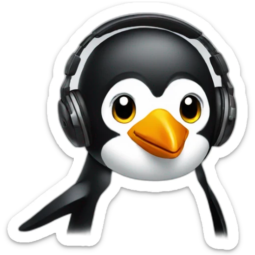 Dj penguin sticker