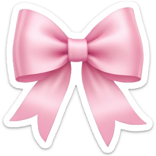 light pink ribbon bow sticker