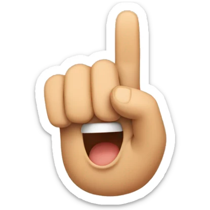 angry emoji with pointing left hand and showing two fingers of right hand sticker